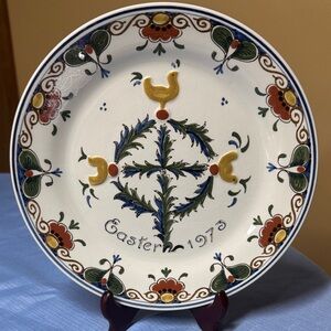 Royal Delft 1973 Easter Plate Palm Sunday Cross Porcelain Handpainted #582/3500